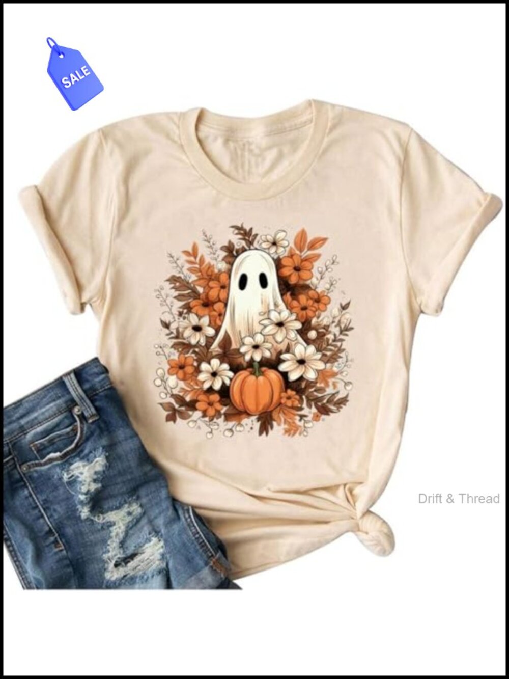 Ovazly Women's Halloween Pumpkin Graphic Tee Short Sleeve Crew Neck Fall Tops